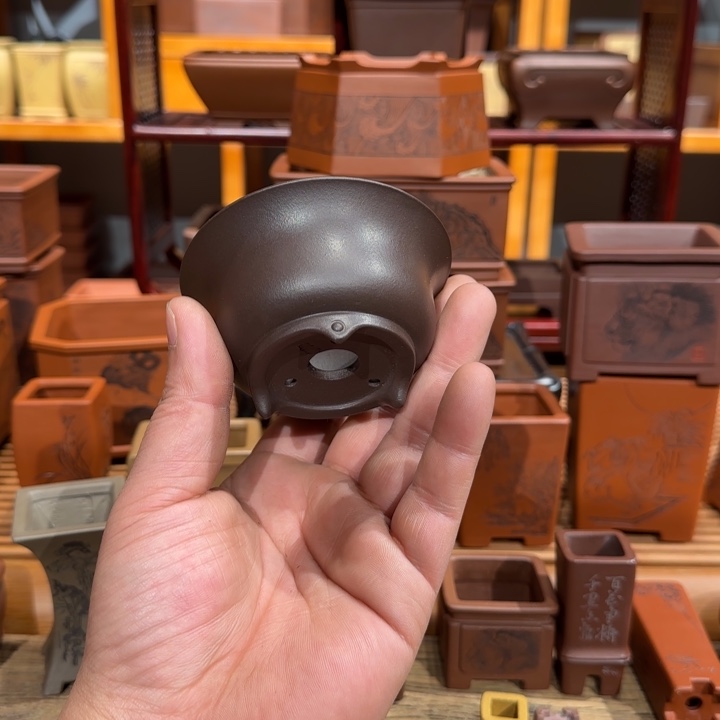 紫砂花盆原矿紫泥