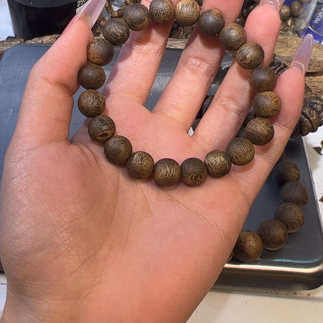 沉香手串-***g奇楠沉香单圈手串1.0克11乌身