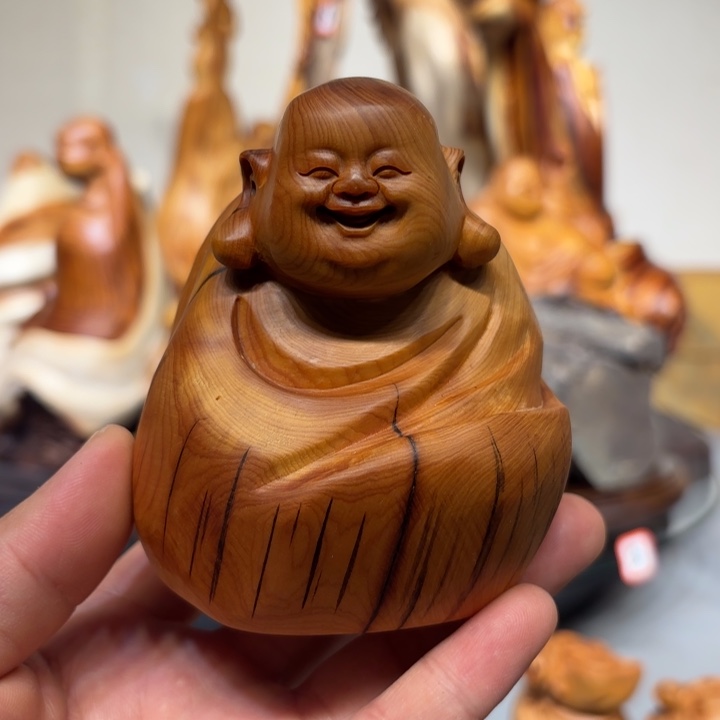 木弥勒佛题材手把件弥勒佛