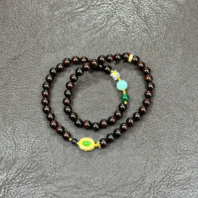 STJ083小叶紫檀双圈设计款精美手串无礼盒