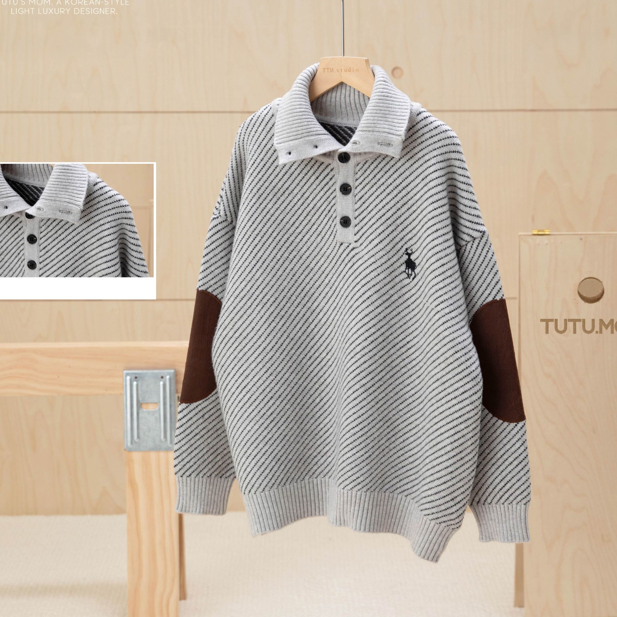 现货【百搭休闲风毛衣】男童2025秋冬新款高级感套头帽衫中大童潮