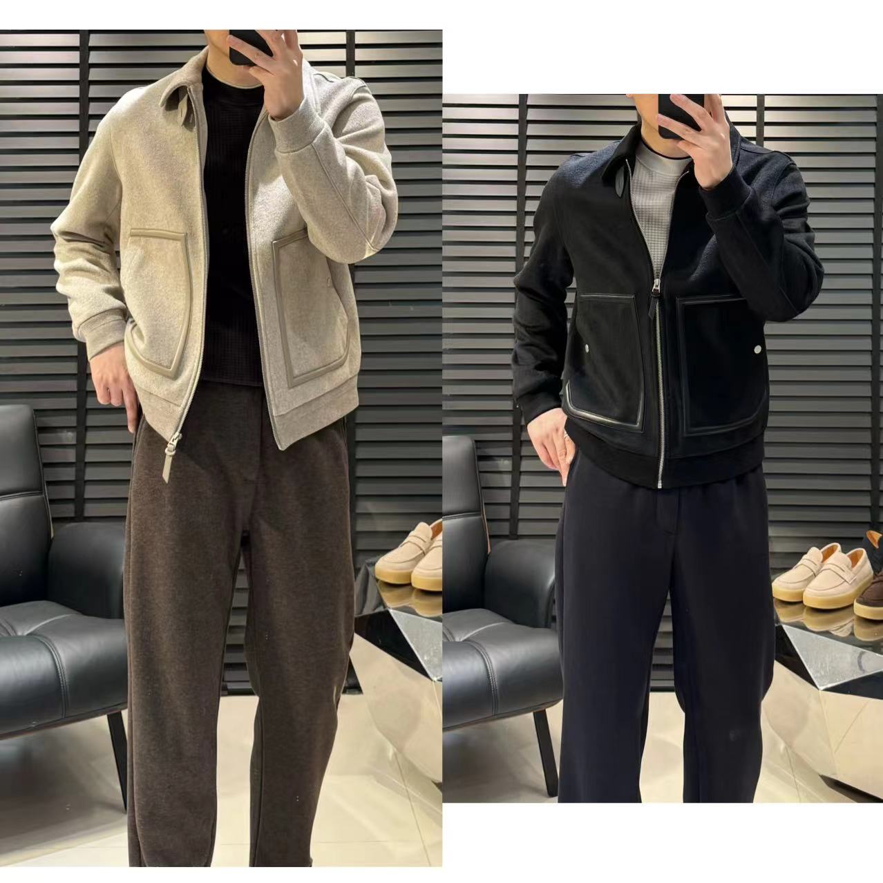 【25新贵OLDMQNEY】男士秋季新款时尚50羊毛老钱风翻领夹克