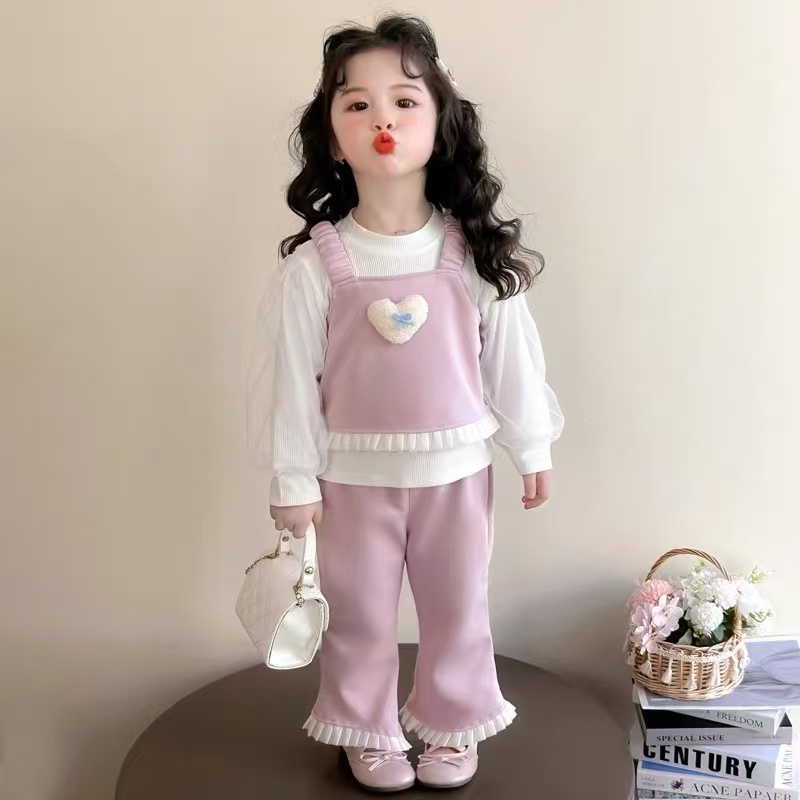 女童套装春秋款2025新款洋气女孩宝宝秋季时髦两件套儿童秋装衣服