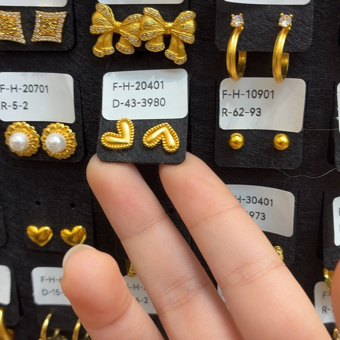 铜合金43-3980强保色发 2个壹笔壹耳钉