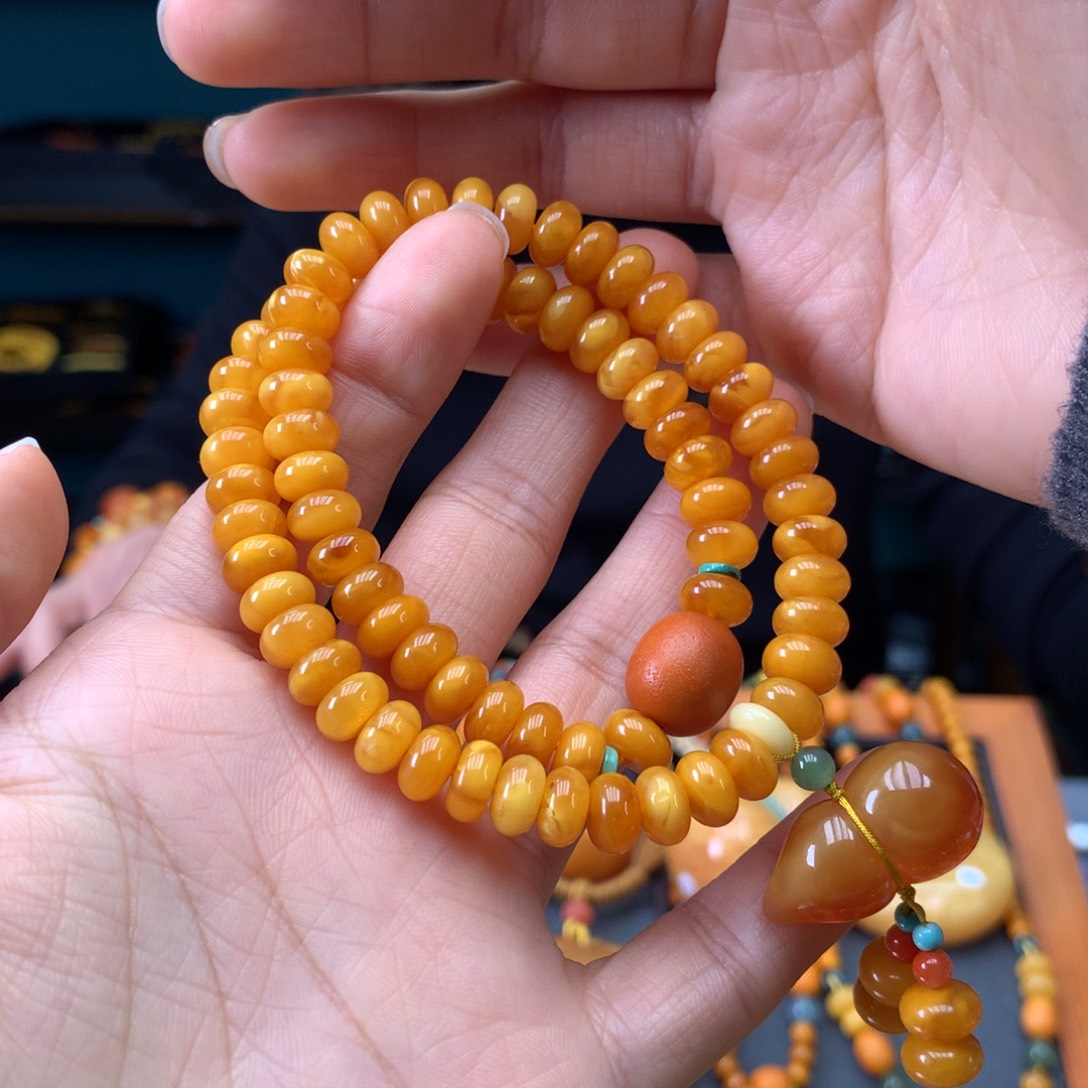 蜜蜡未镶嵌手串天然