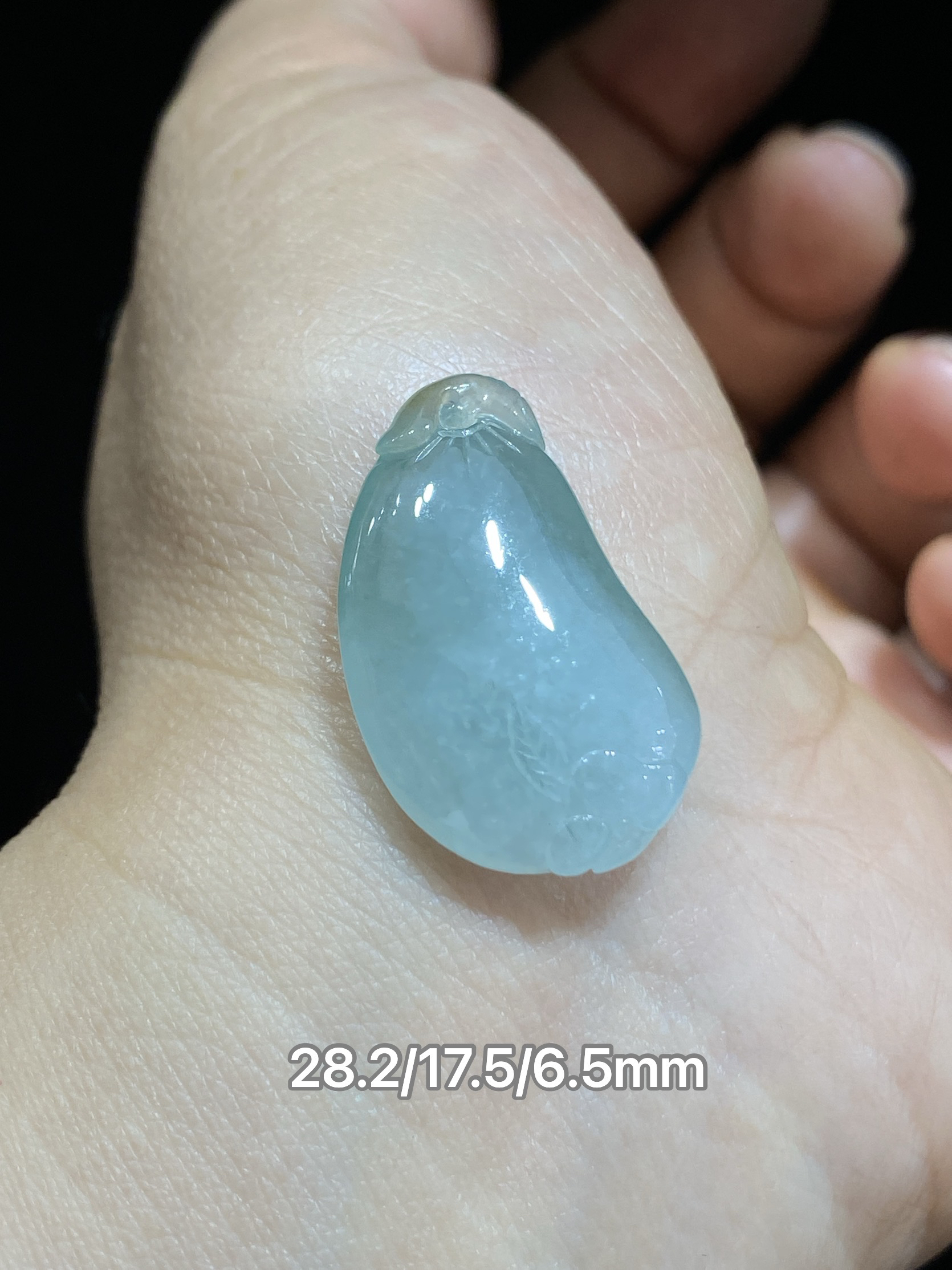 缅甸翡翠A货糯冰种福瓜吊坠挂件项坠精品小件天然玉石玉佩包邮证