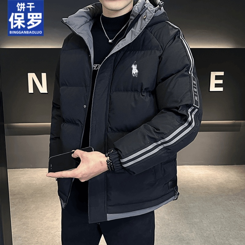 反季清仓饼干保罗冬季连帽棉服加厚保暖棉衣大码防寒防风潮流外套