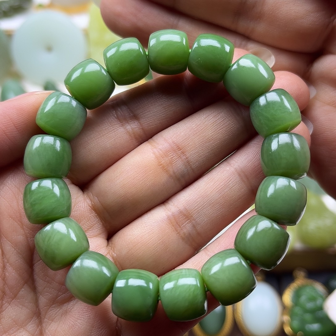 和田玉未镶嵌手串卡12