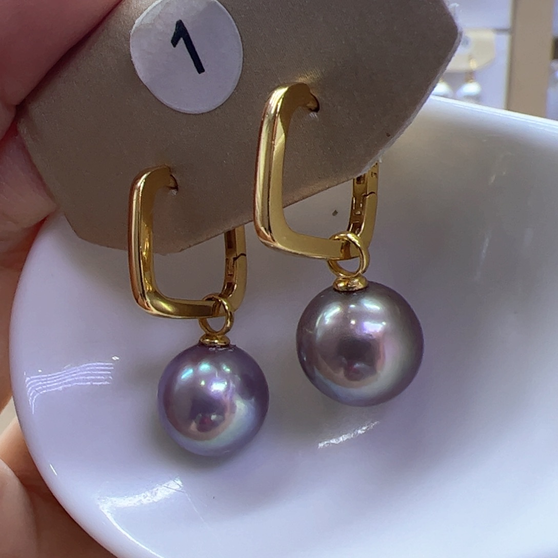 淡水珍珠耳饰银S925镶嵌