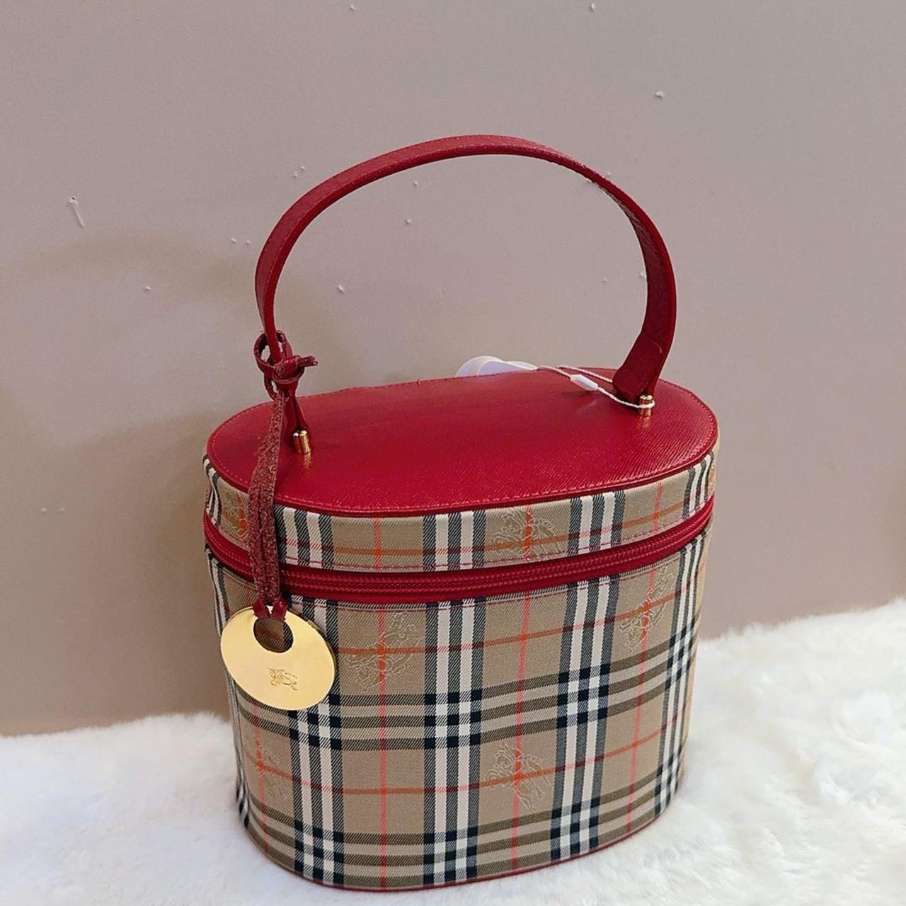 95新 BURBERRY/博柏利 大吉中古/Burberry红色战马格纹金币化妆手