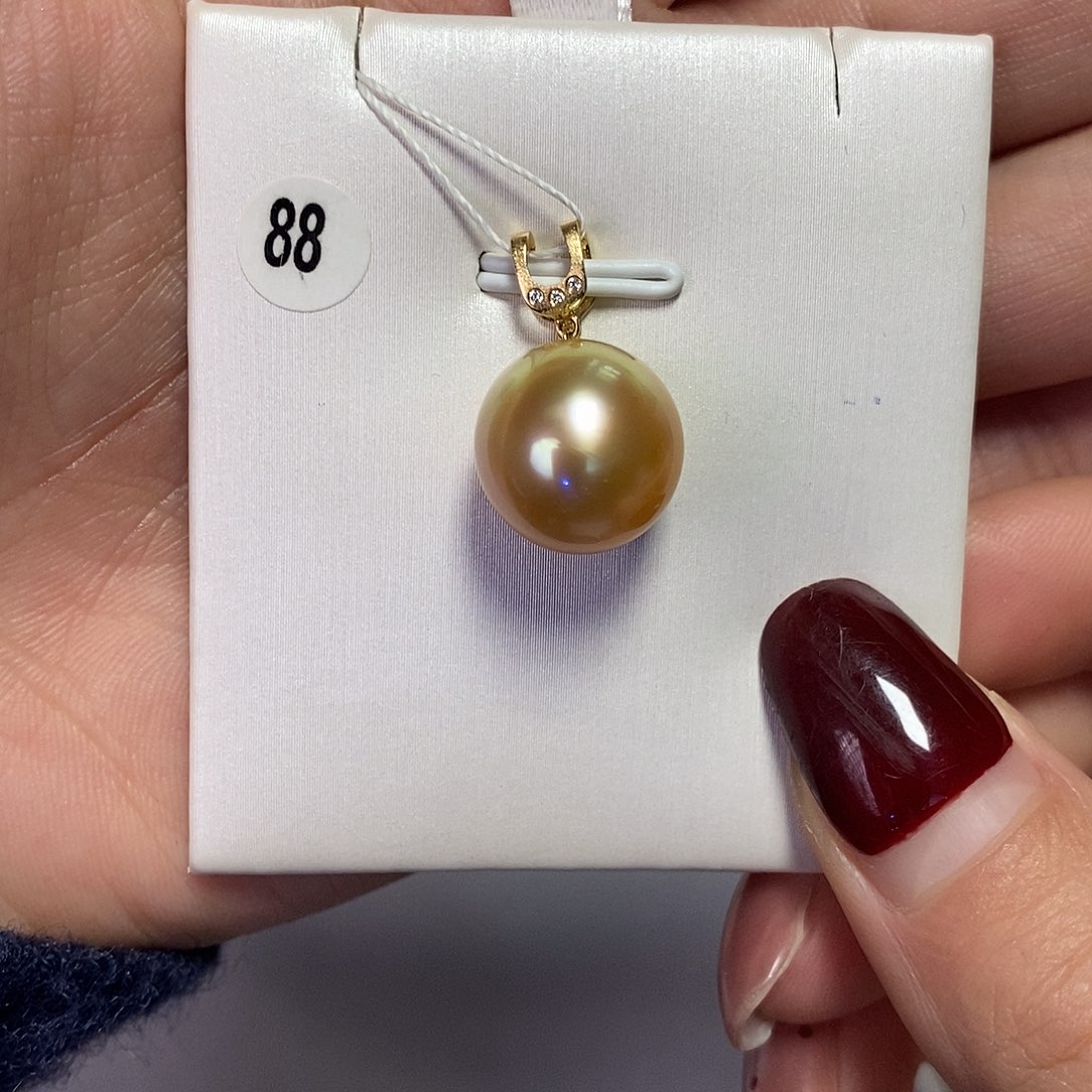 海水珍珠吊坠(不含链)18K金镶嵌