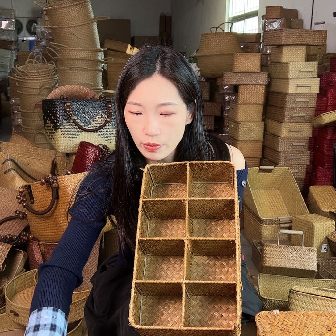 草编草编包/草编收纳盒带瑕疵