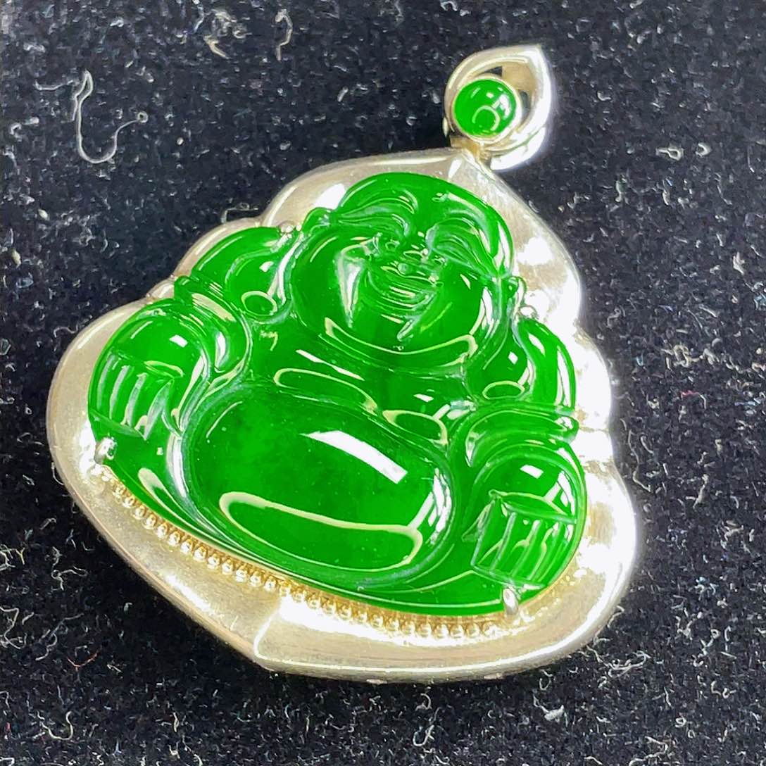 翡翠吊坠(不含链)银S925镶嵌