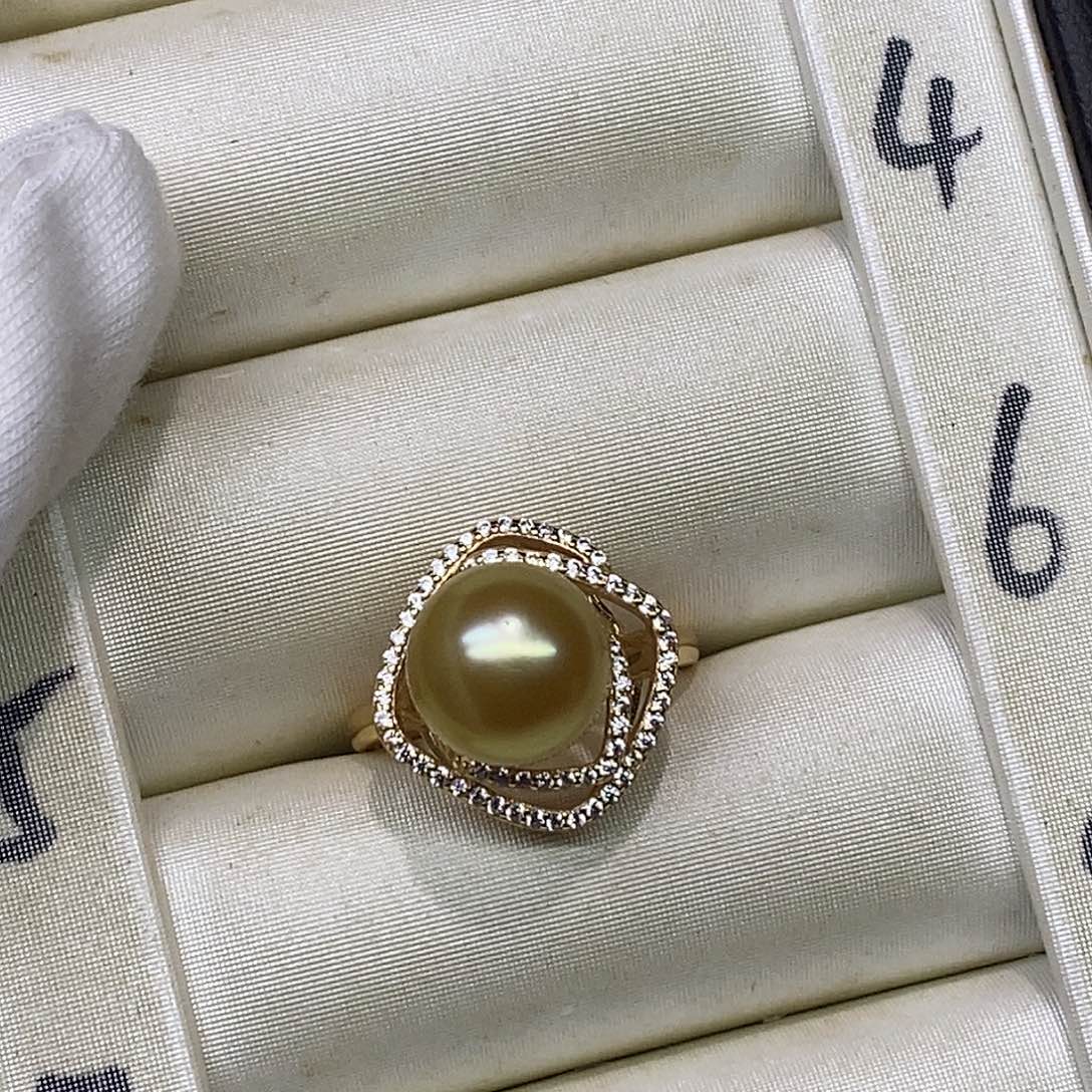 海水珍珠银S925镶嵌戒指