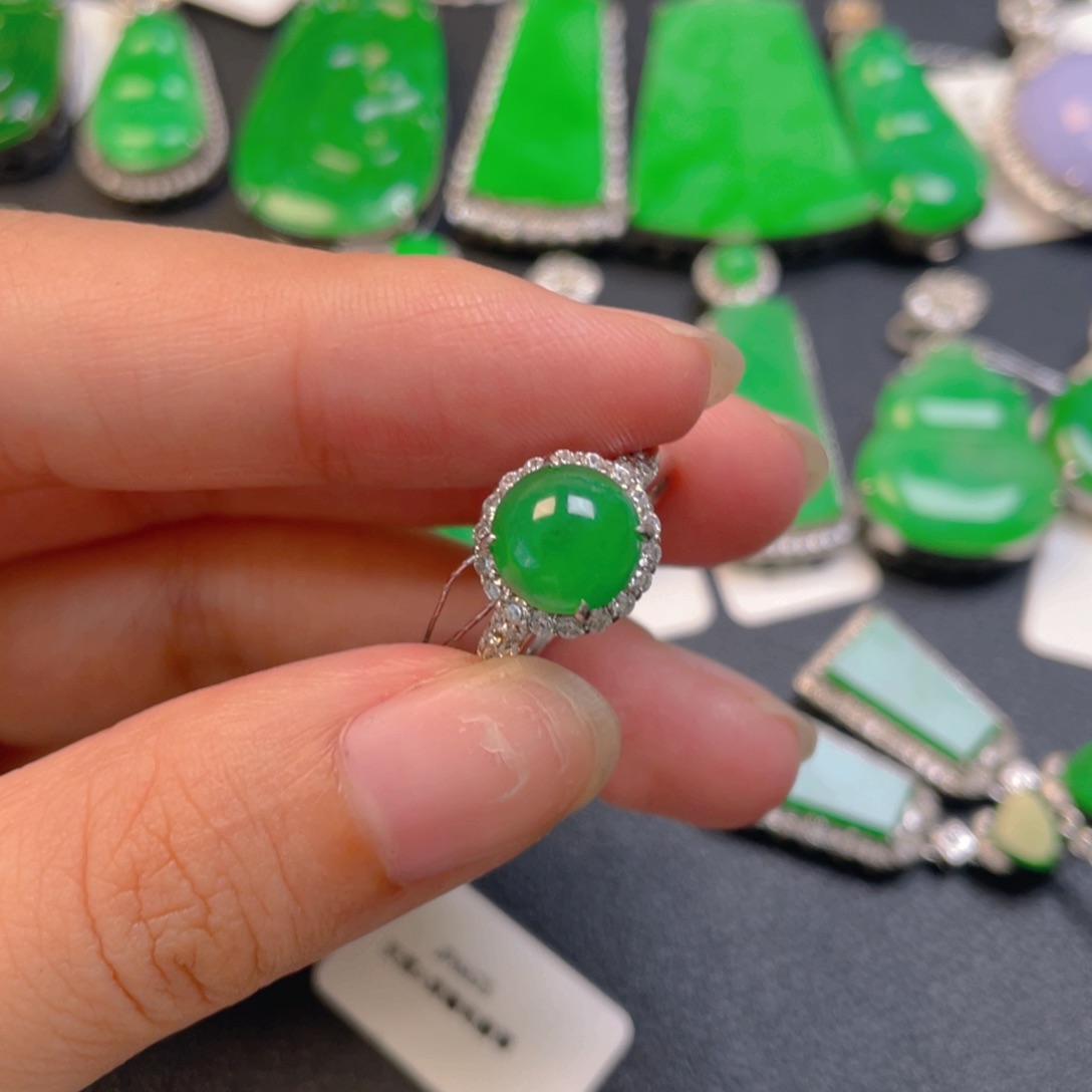 翡翠银S925镶嵌吊坠(不含链)