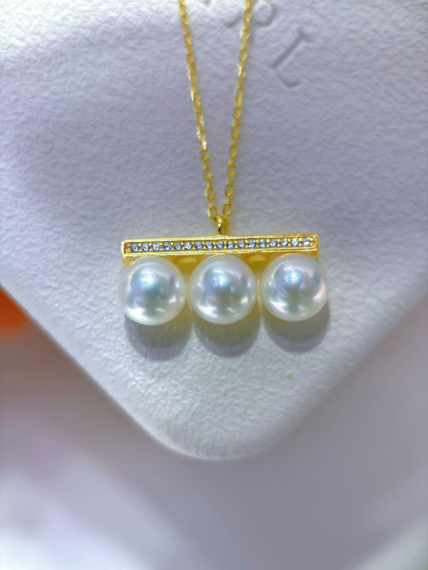 天然平衡木设计款气质百搭锁骨链AKOYA7-8MM