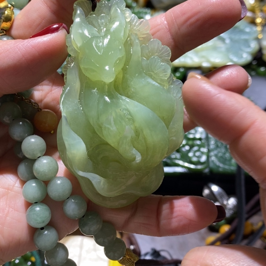 【闪购商品】岫玉毛衣链未镶嵌