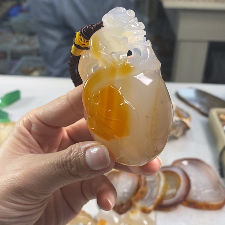 玛瑙/玉髓吊坠(不含链)未镶嵌宁***啦