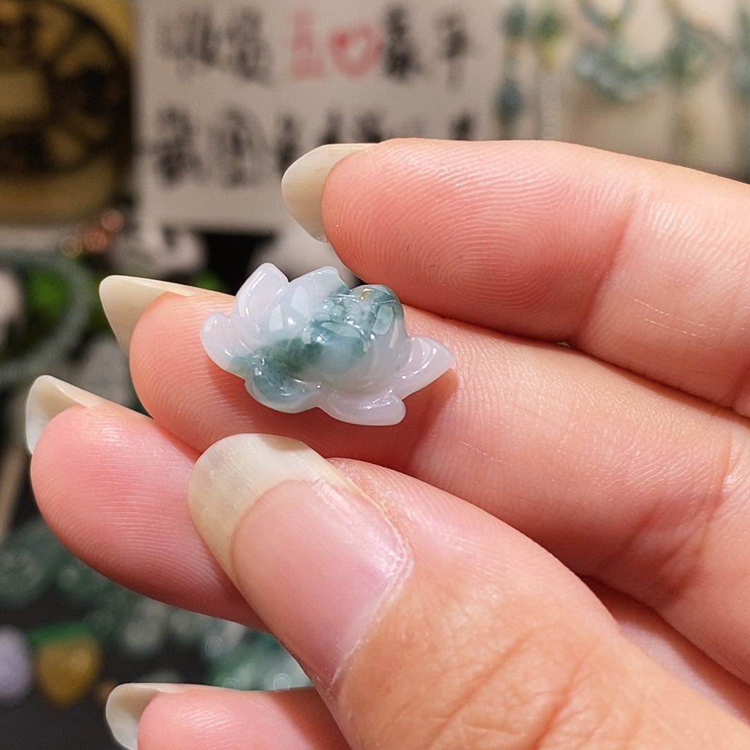 翡翠未镶嵌颈饰飘花