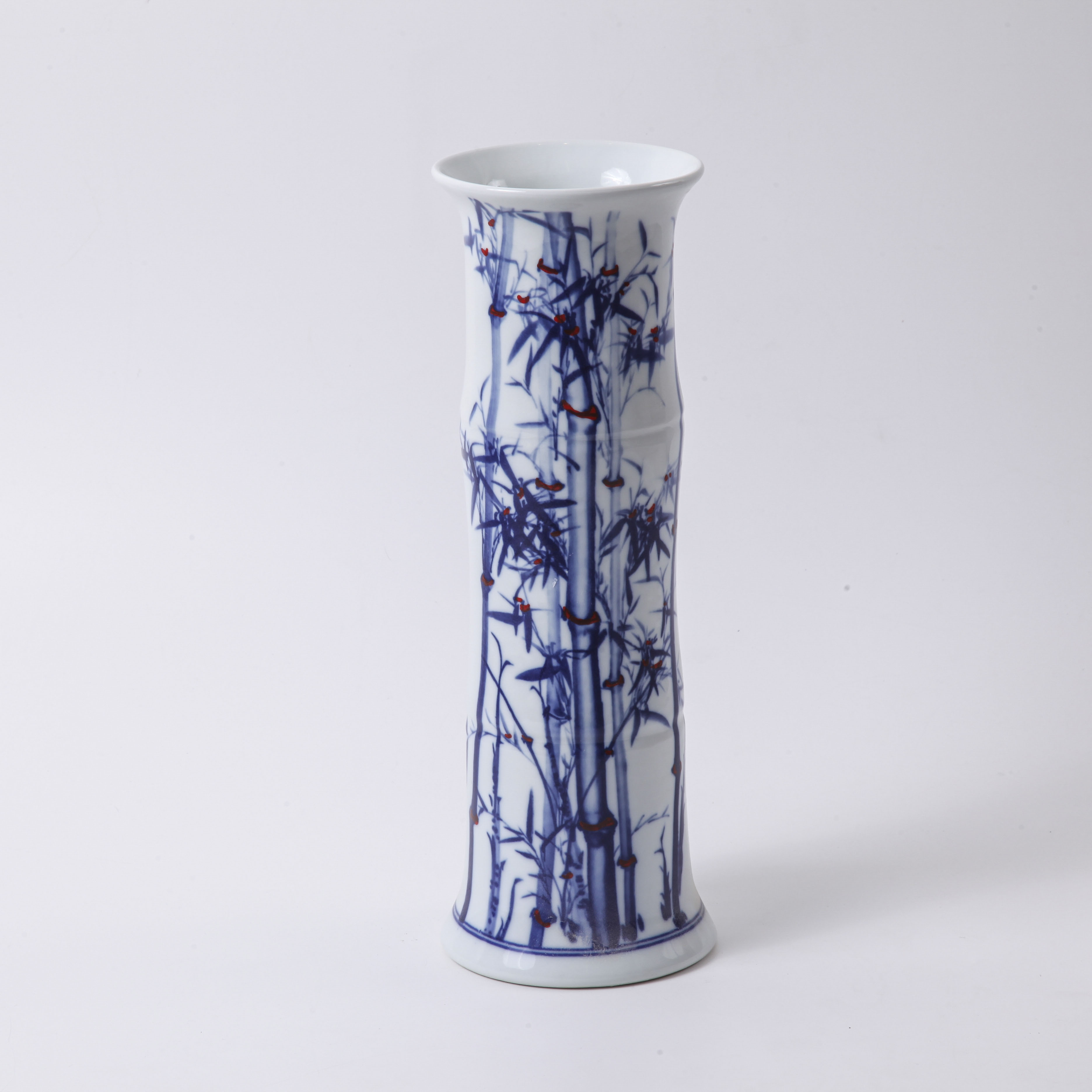 节节高升竹节瓶景德镇陶瓷筒富贵竹花瓶插花摆件客厅落地特大号