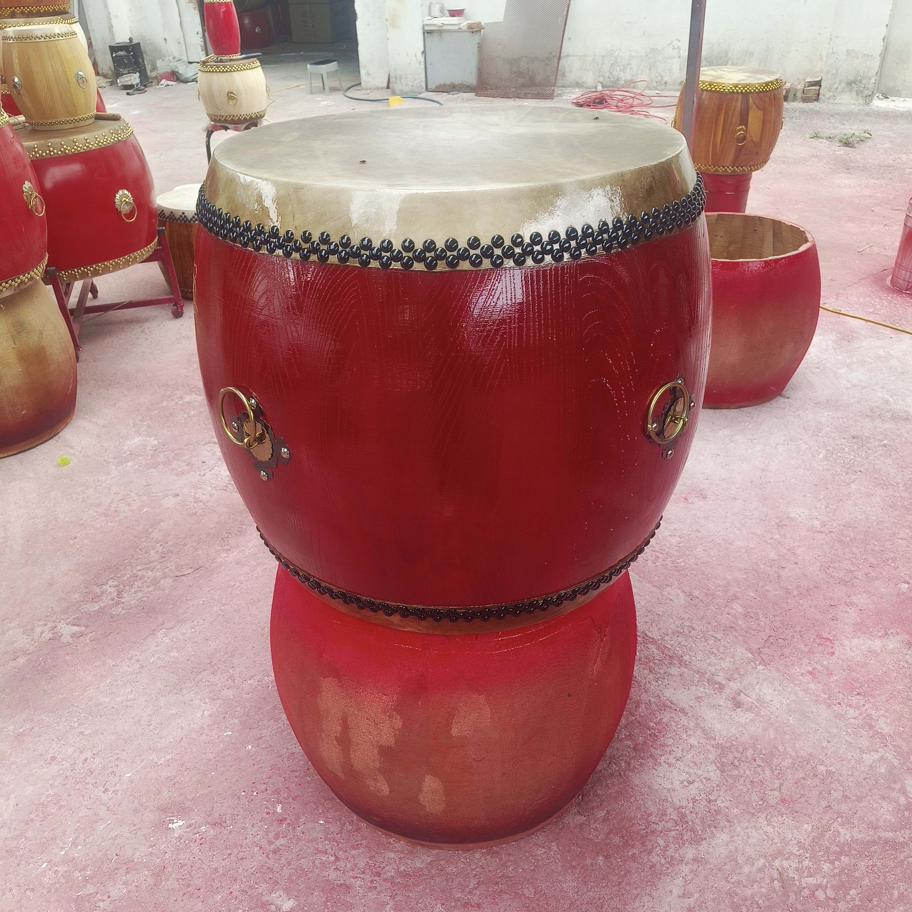 黄牛皮鼓多种用途适用演出寺庙道士使用的中国大鼓