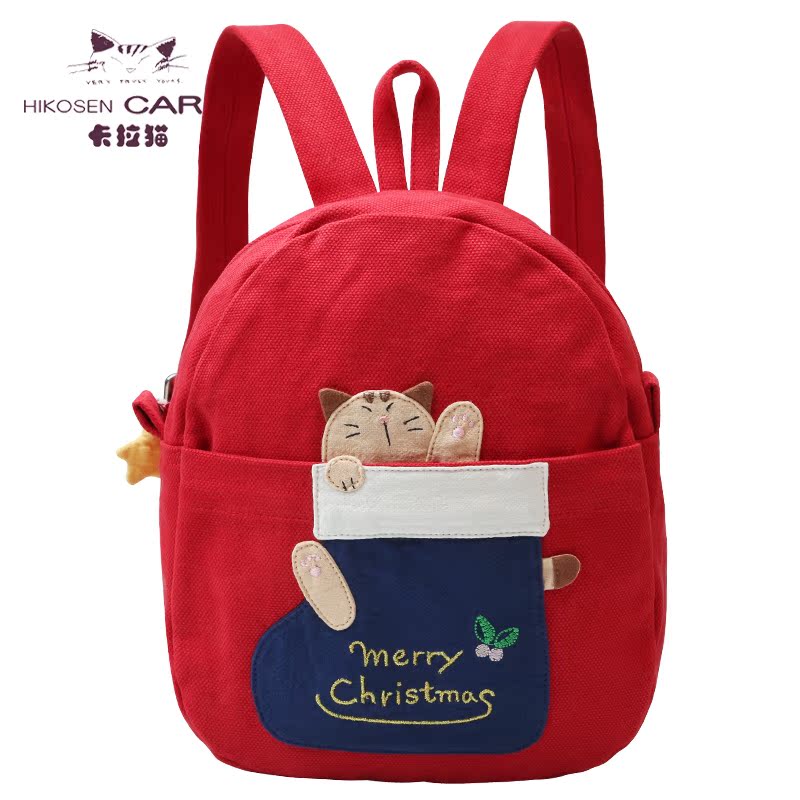 HIKOSEN CARA卡拉猫双肩包轻便减负圣诞猫咪可爱休闲旅游学生书包