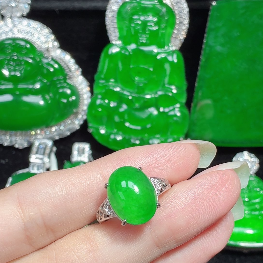 翡翠银S925镶嵌戒指11