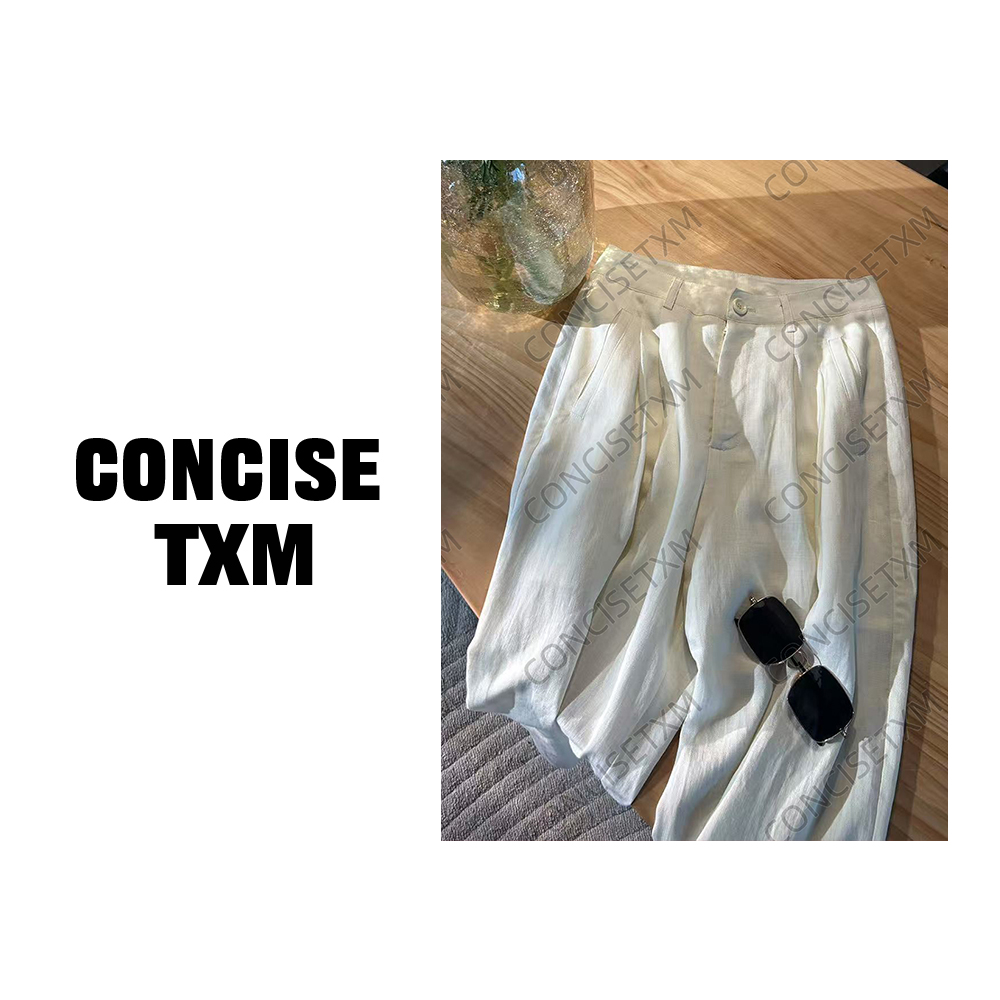 【唐小木】天丝亚麻阔腿裤 春秋新款休闲百搭宽松亚麻裤  X0888