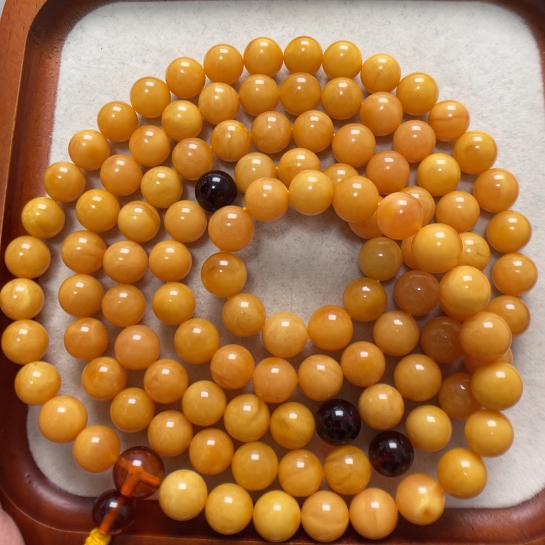 蜜蜡未镶嵌项链108