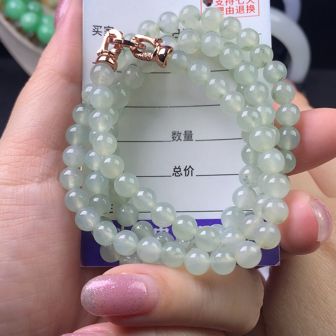 翡翠未镶嵌手链卡6.3