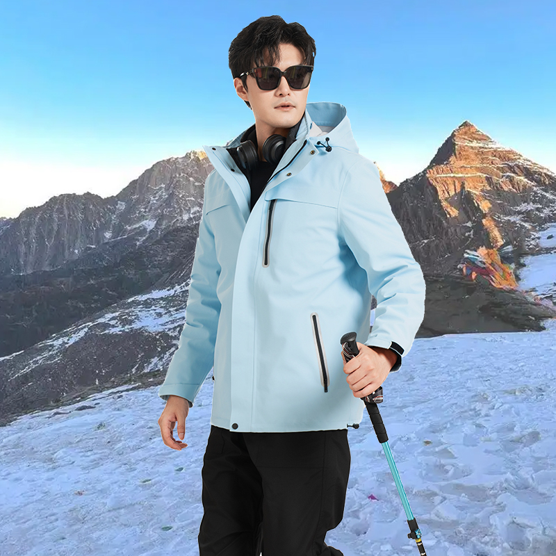 秋冬男女户外保暖防风防水透气羽绒三合一冲锋衣 徒步 登山 露营