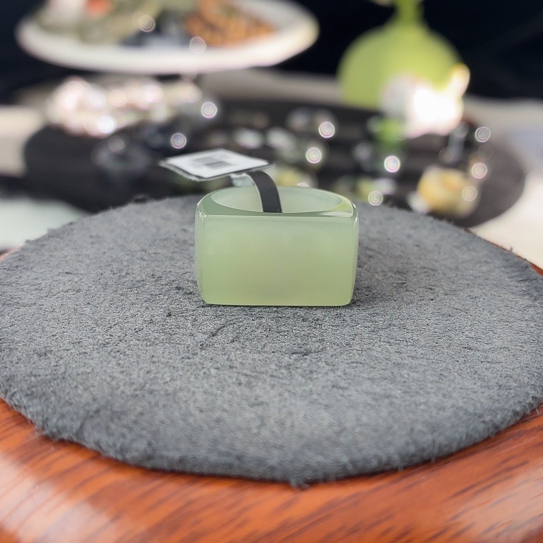 和田玉未镶嵌戒指b43晴水马鞍16.4