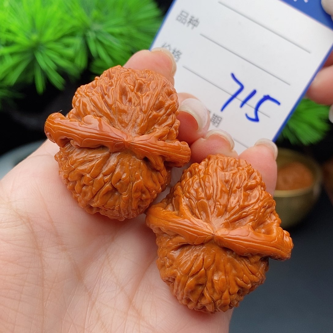 文玩核桃把件38球白715