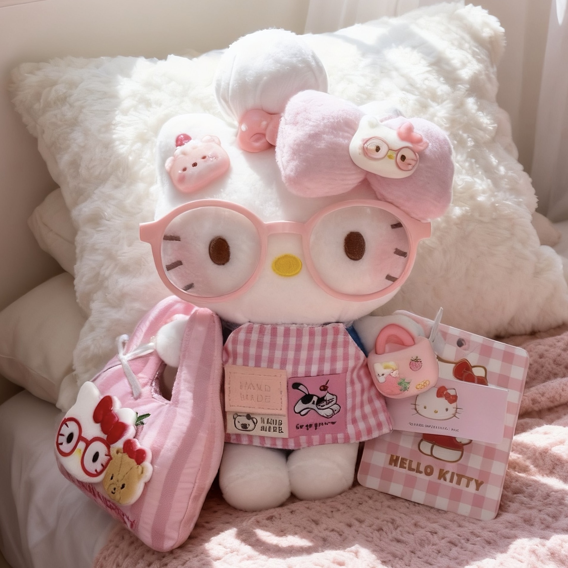 正版【小粉逛街】HelloKitty 可爱少女包包挂件车载摆件钥匙扣