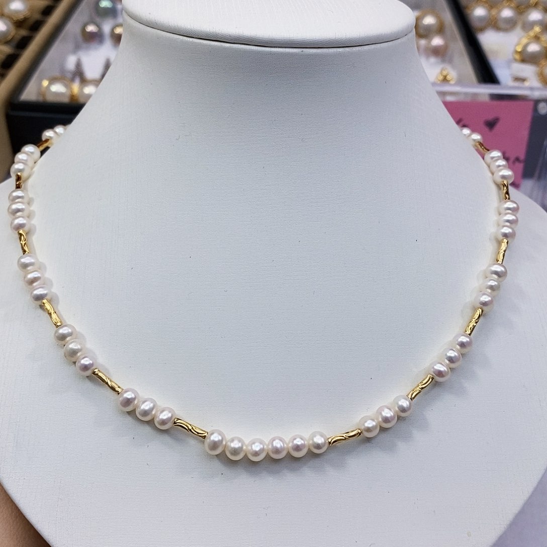淡水珍珠特价极光项链6mm未镶嵌