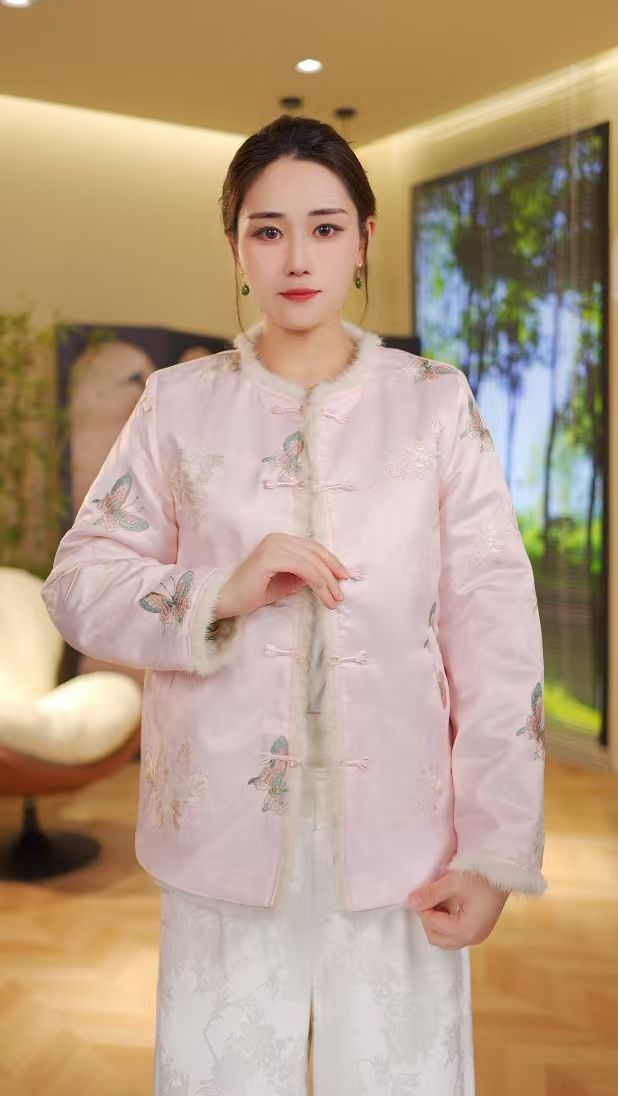 5004《云萝烟》常熟秋冬新款双面穿上衣国风新中式加厚保暖外套