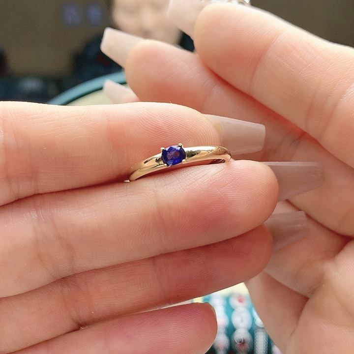 蓝宝石戒指银S925镶嵌