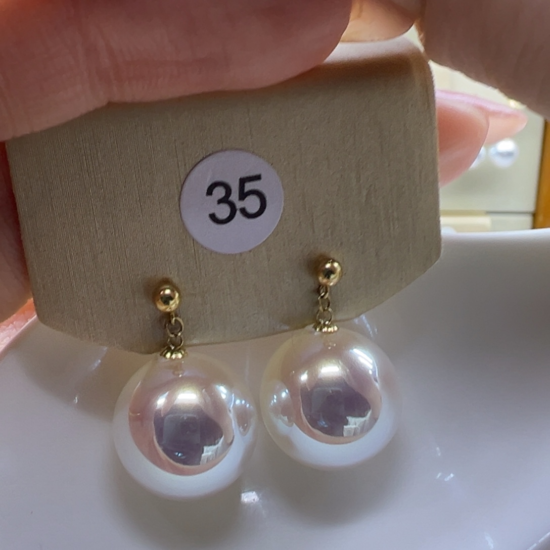 18K金镶嵌淡水珍珠耳饰