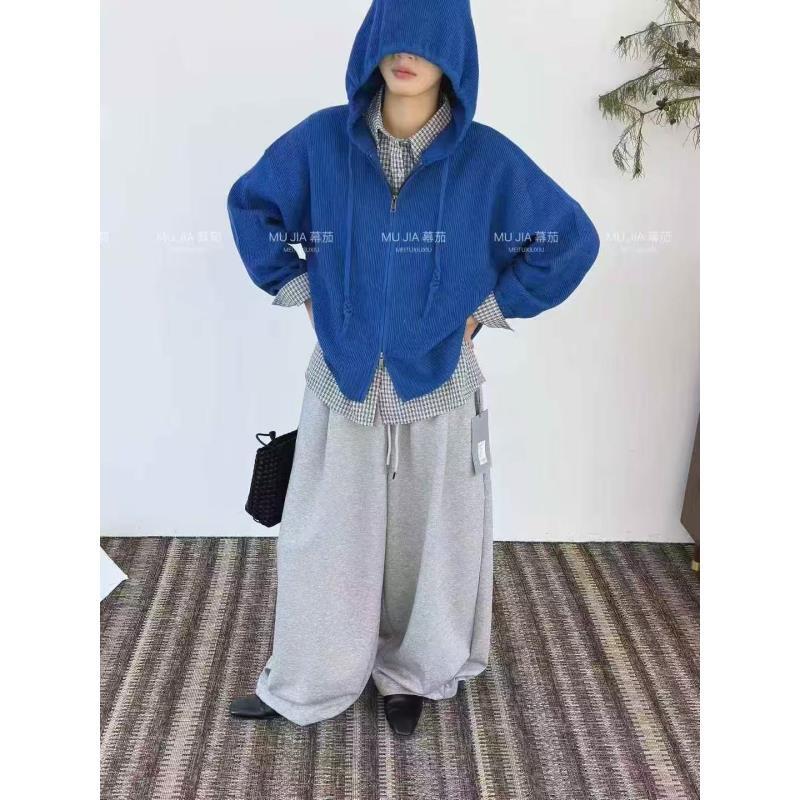 5561号50628#秋百搭休闲显瘦连帽拉链毛衣外套