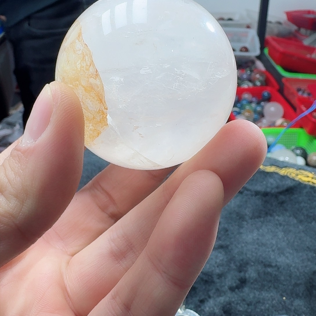 水晶摆件未镶嵌粉胶花5.1cm