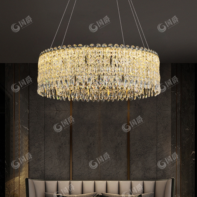 国爵法式轻奢水晶吊灯现代简约客厅灯美式高级感主卧室温馨吊灯