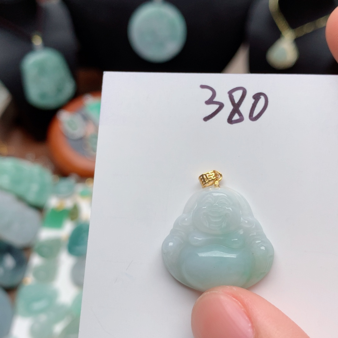 翡翠颈饰银S925镀金镶嵌吊坠