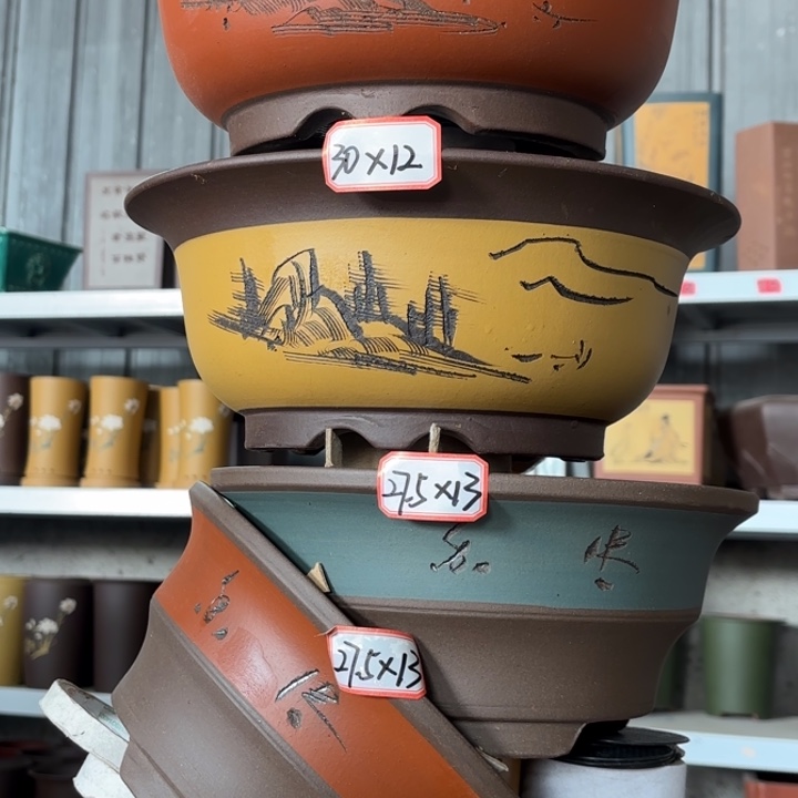 紫砂花盆           100-5。