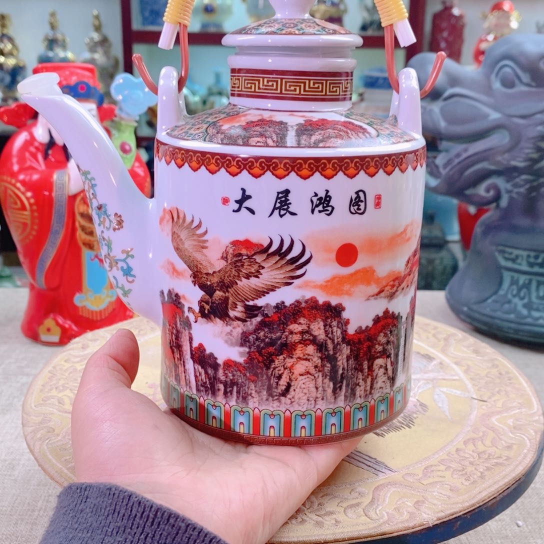 摆件景德镇垚晶陶瓷2.5斤壶
