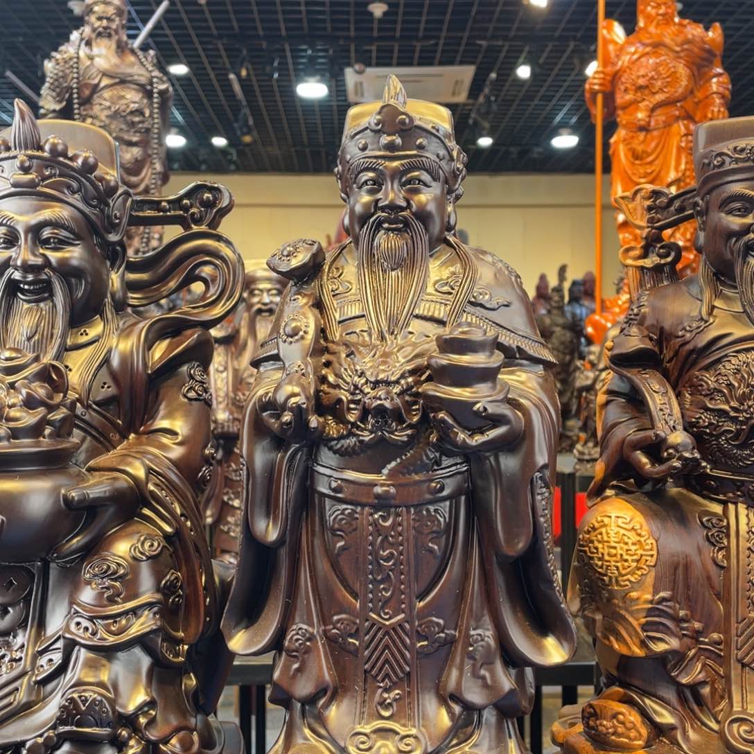 ?*少五十高的财神爷黑檀木