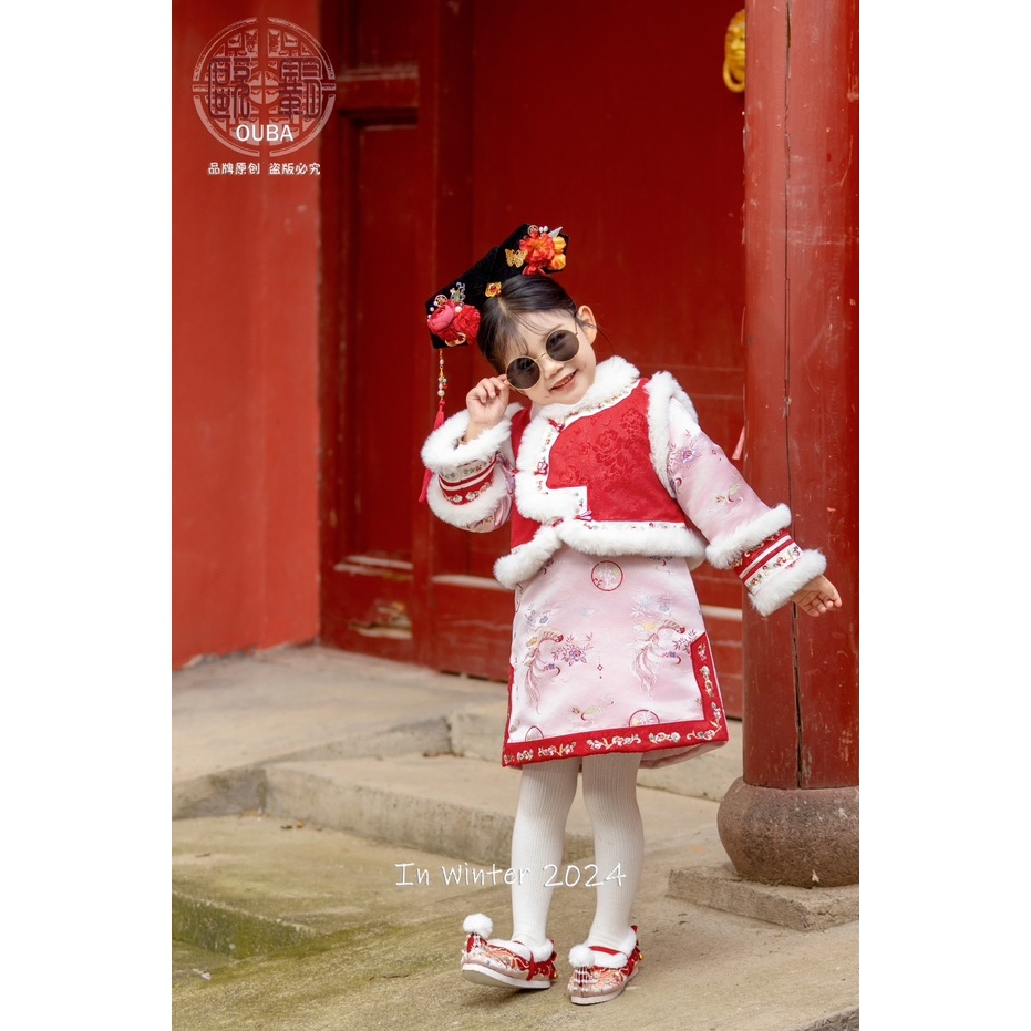 OB年服~{探花慢}马甲裙两件套D88179童装