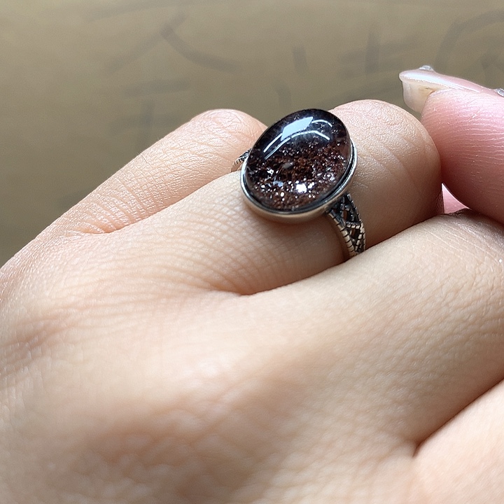 水晶水晶戒指银S925镶嵌