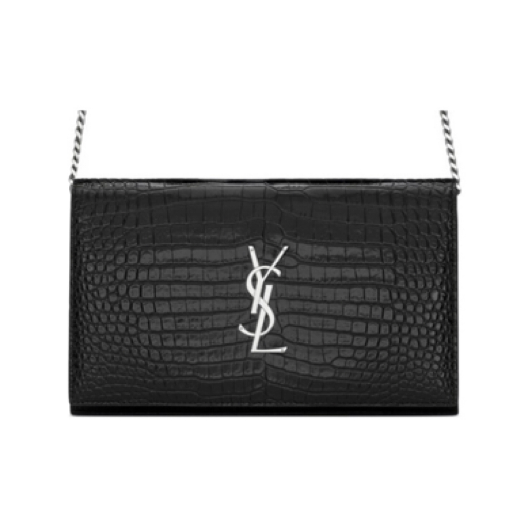 95新 YSL/圣罗兰 圣罗兰 YSL kate 鳄鱼压纹 亮面 单肩斜挎包