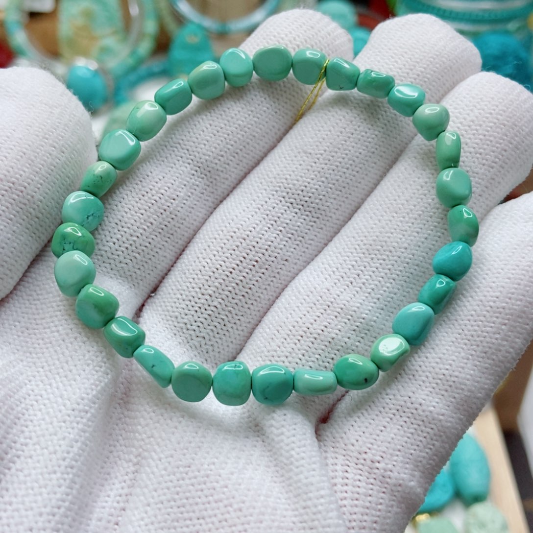 绿松石未镶嵌菜籽黄随型手串