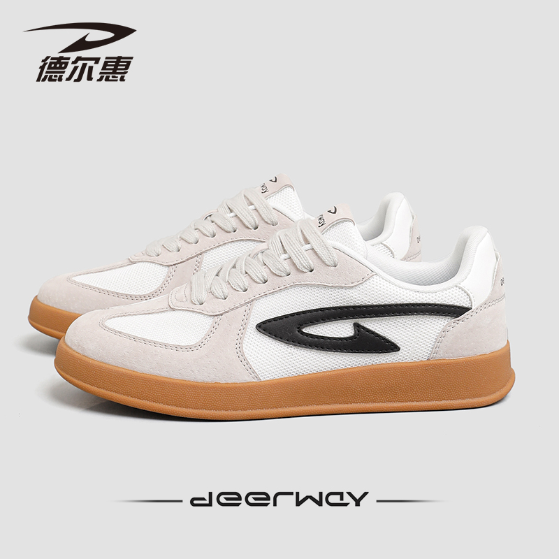 德尔惠情侣德训鞋2025夏季新款休闲跑步鞋穿裙子专用百搭小众鞋子